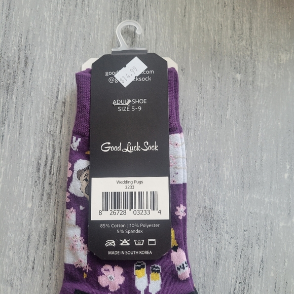 2/$15 Wedding Pugs Crew Socks - Picture 3 of 3